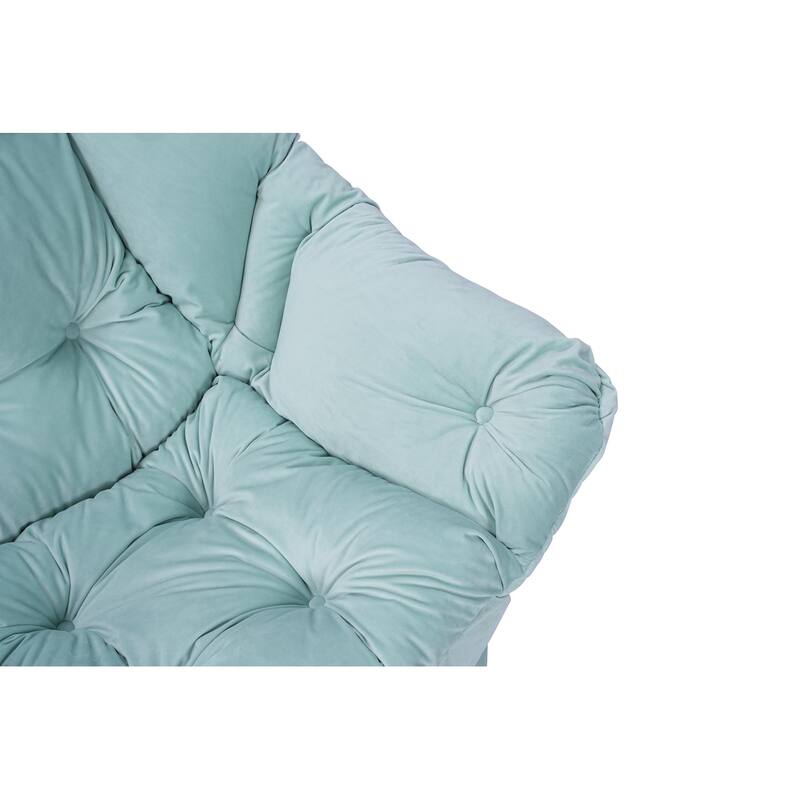 Accent Contemporary Lounge Chair, Single Steel Frame Sofa Chair with Armrests and A Side Pocket,with ottoman,with footrest