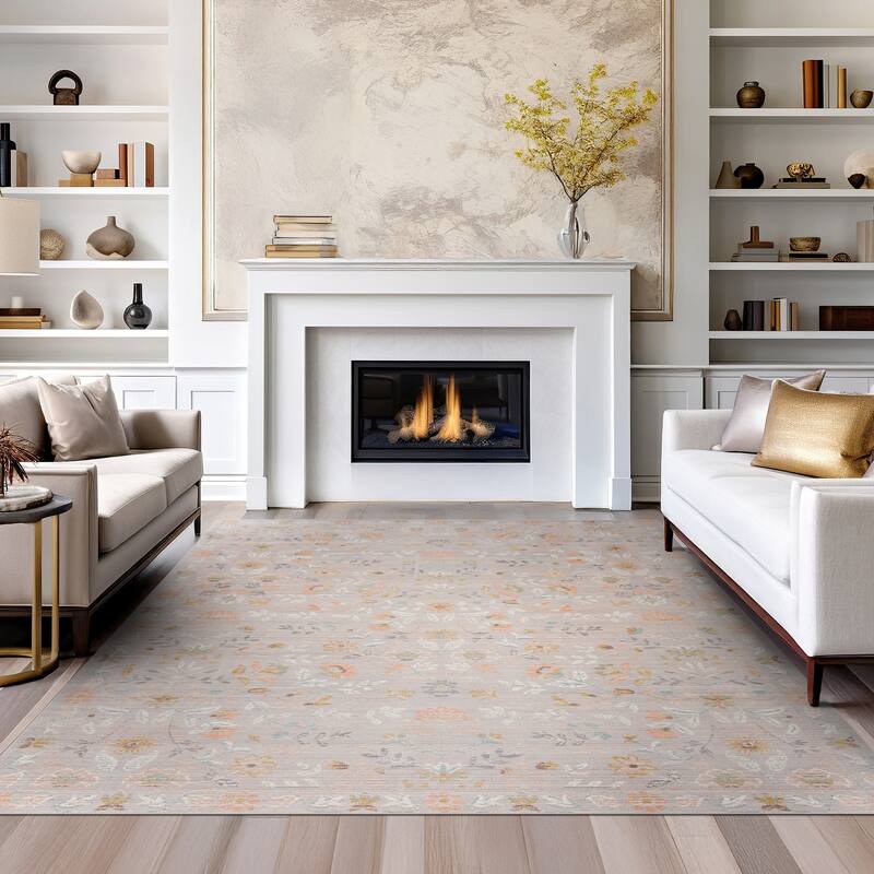 Crosswood Helen Traditional Floral Indoor Polyester Area Rug