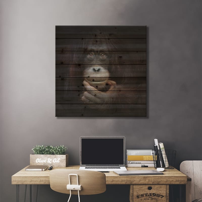 The Mirror Image Print On Wood by Antje Wenner-Braun - Multi-Color