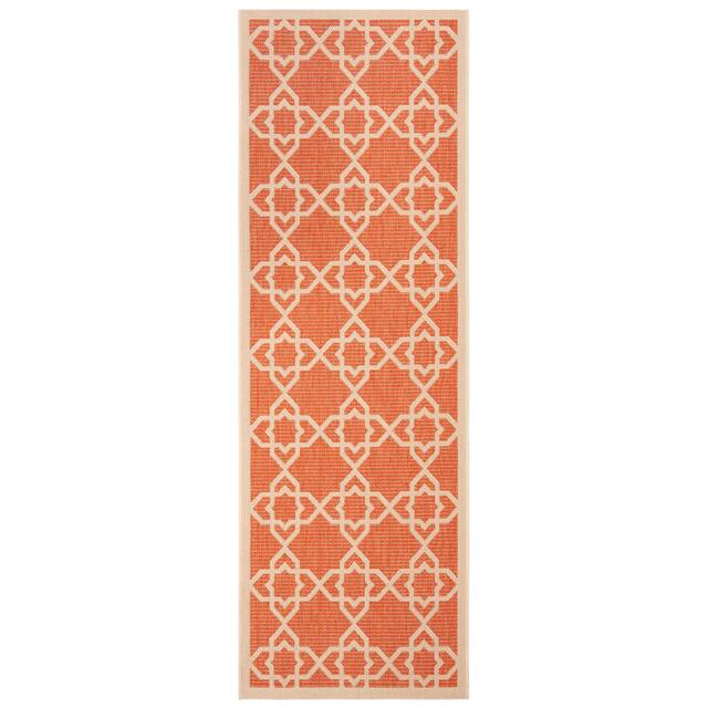 SAFAVIEH Courtyard Lawanda Trellis Indoor/ Outdoor Waterproof Patio Backyard Rug