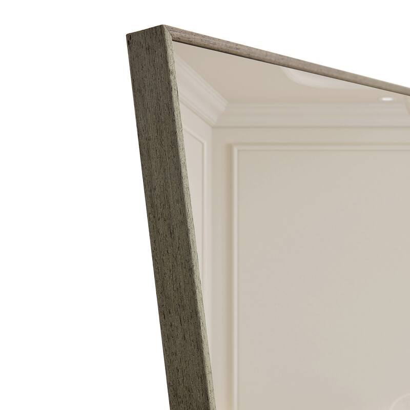Roomfitters Full Length Mirror with Gray Solid Wood Frame, 58"x15" Dressing or Wall Mounted Decorative Mirror, Gray