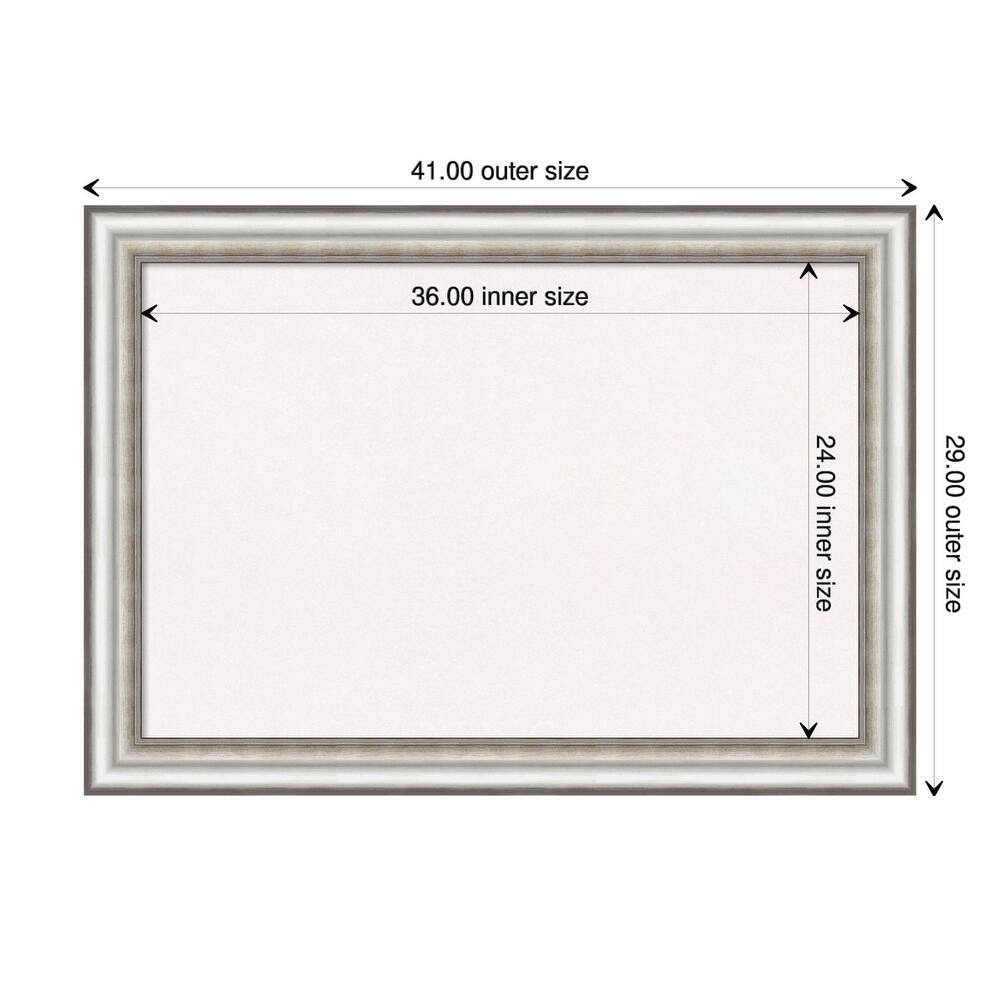 Salon Silver Framed White Corkboard Bulletin Board