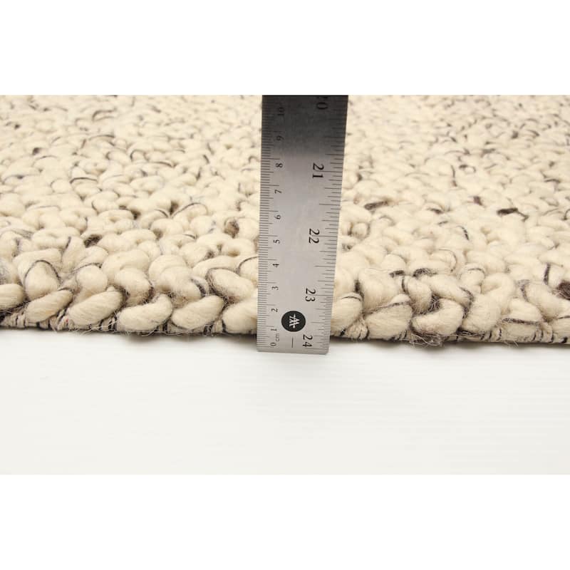 ECARPETGALLERY Braid weave Sienna Cream Wool Rug - 5'6 x 7'6