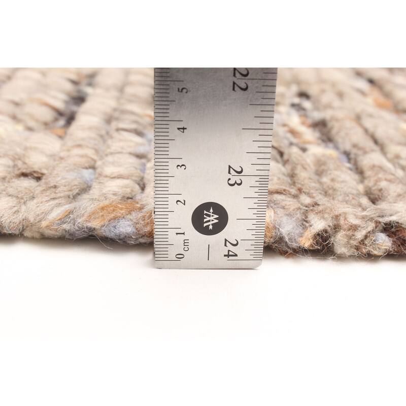 ECARPETGALLERY Braid weave Sienna Taupe Wool Rug - 5'3 x 8'0