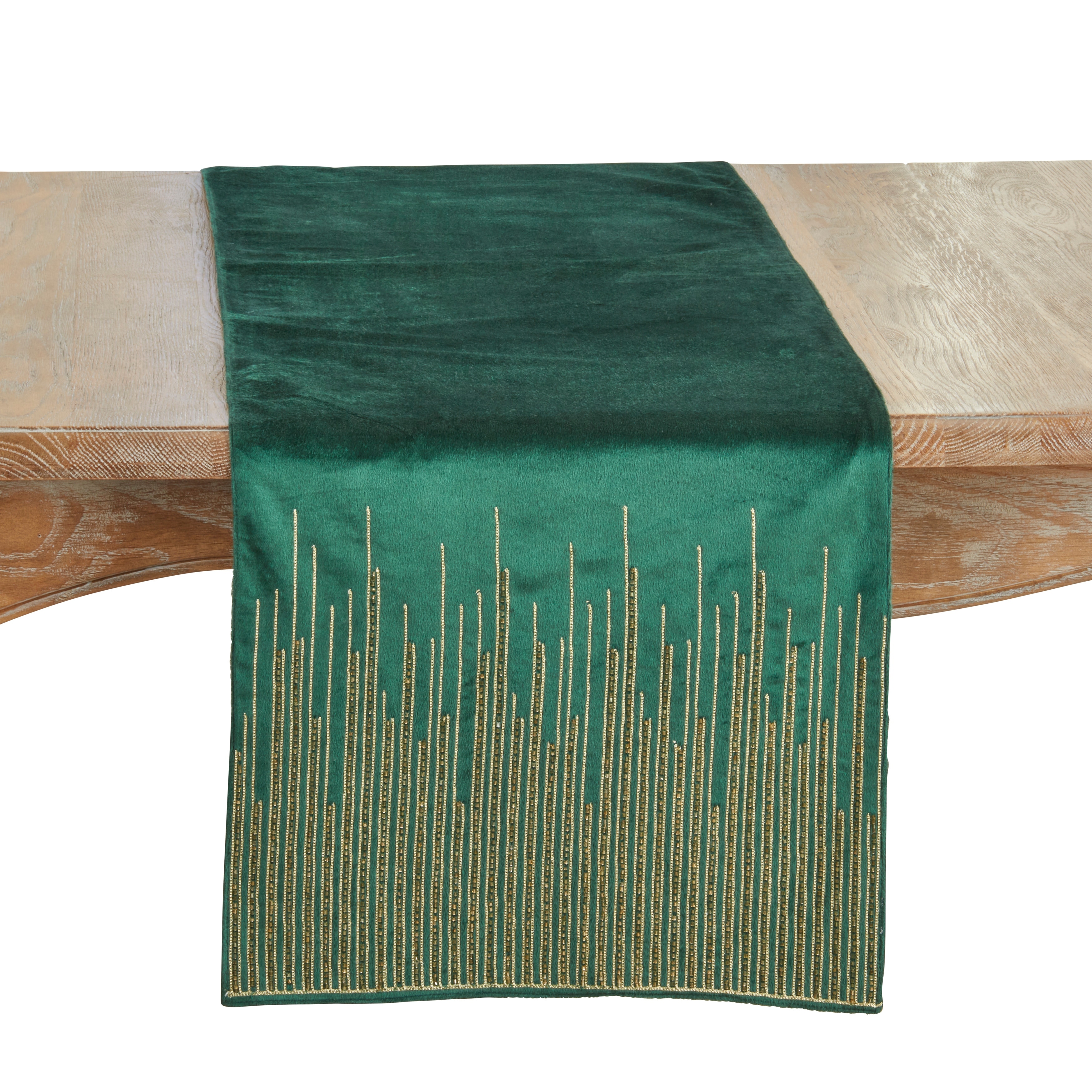 Velvet Beaded Lines Table Runner - 16"x72"