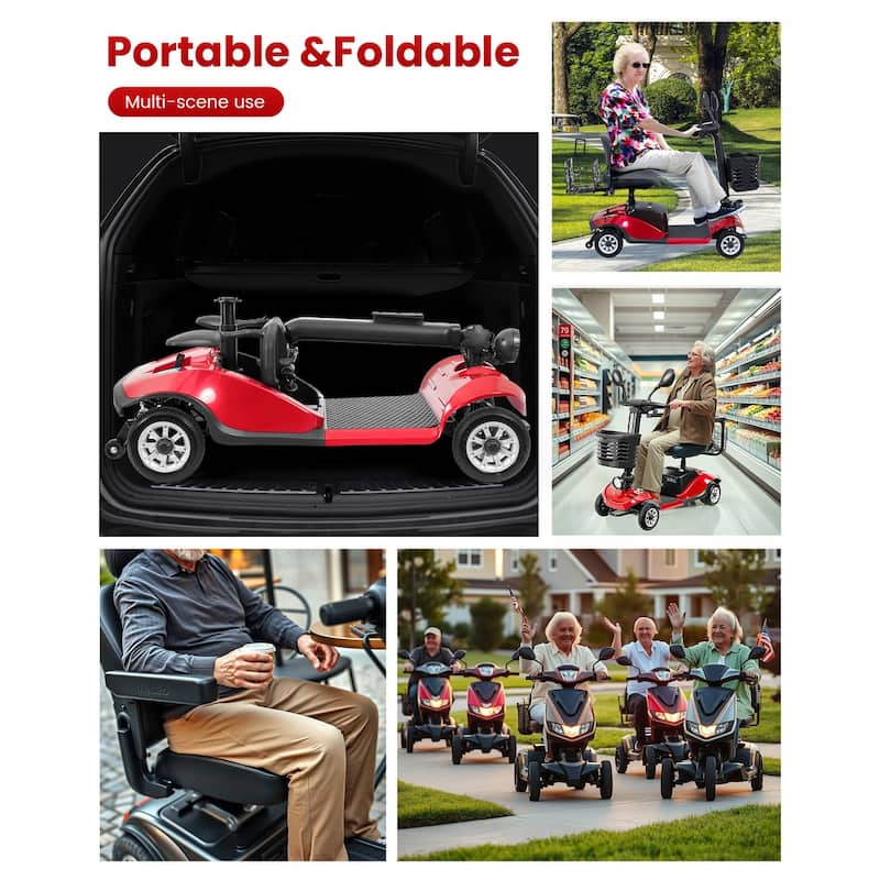 Folding Mobility Scooter for Adults 350W Motor 12V20AH Batteries All Terrain