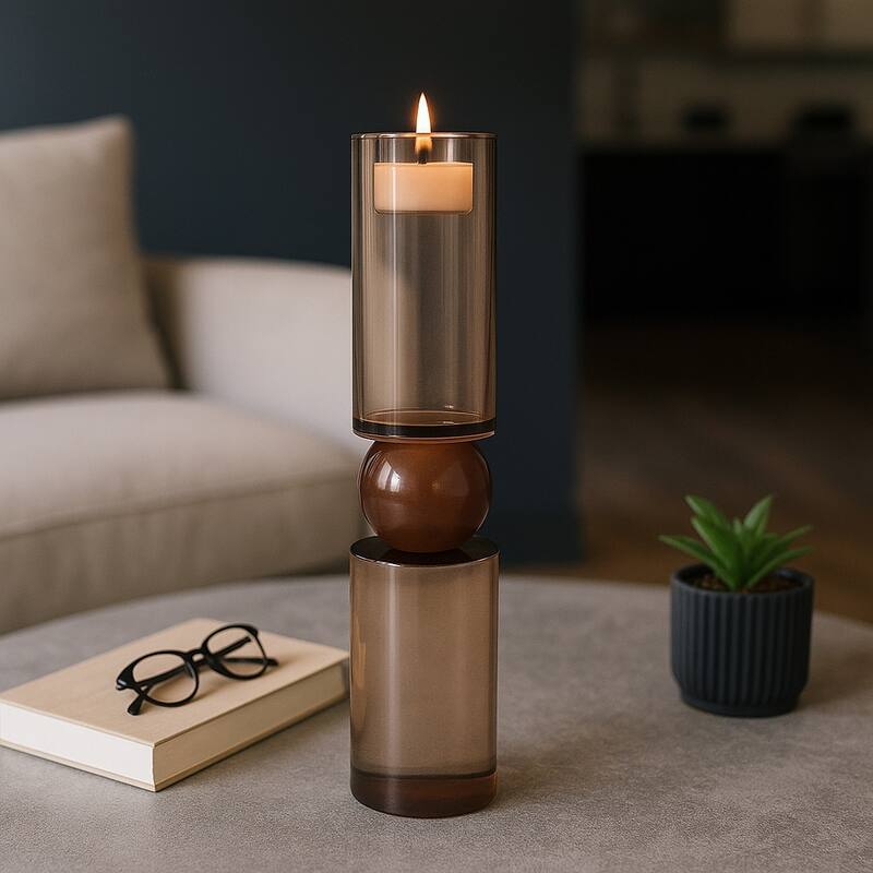 Candle Holder - Crystal Modern Cylinder Taper