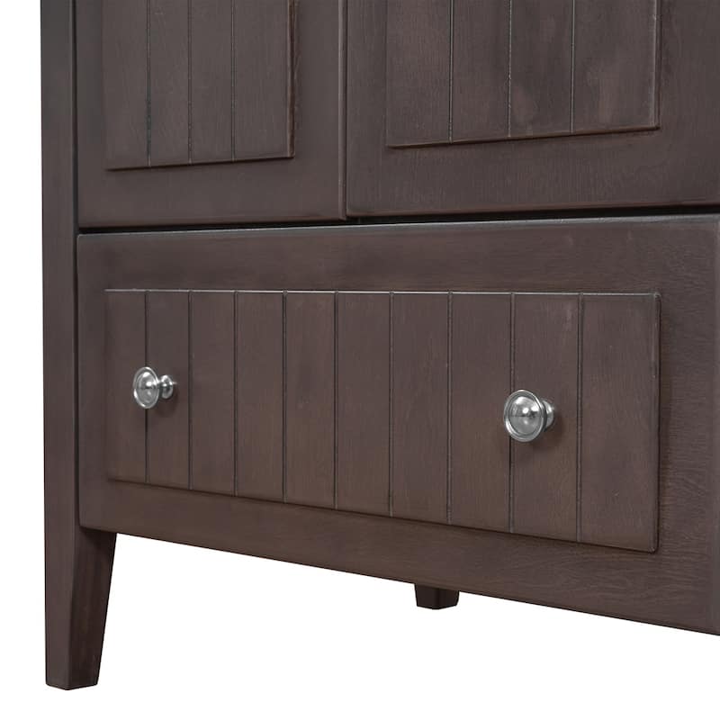 36" Bathroom Vanity with Ceramic Basin - Storage Cabinet with Drawers