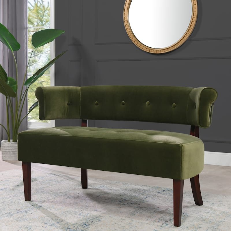 Jared 51" Modern Recessed Arm Tufted Bench Settee