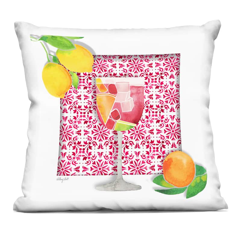 Stupell Mediterranean Pattern Sangria Decorative Printed Throw Pillow Design by Hillary Holt - Accent - Polyester - Red - Single