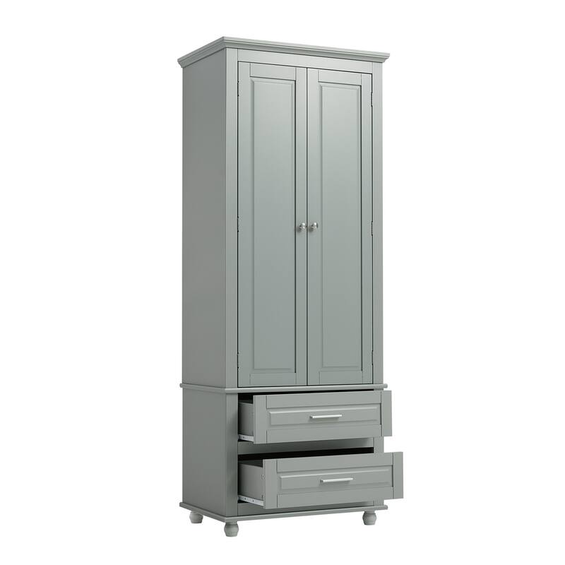 Merax Tall Storage Cabinet with Two Drawers