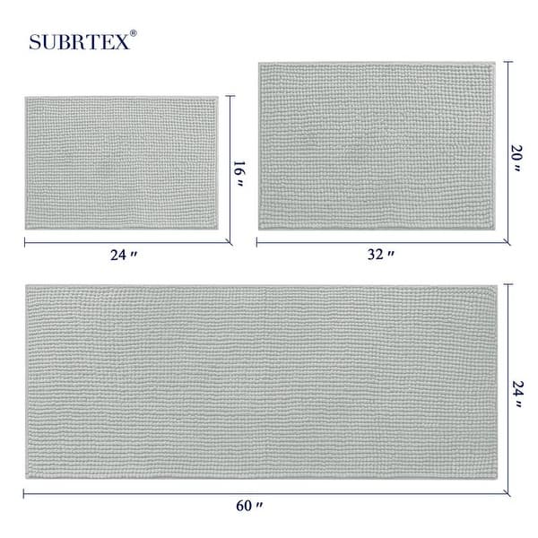 dimension image slide 1 of 2, Subrtex Luxury Chenille Bath Rugs Soft Bathroom Mats