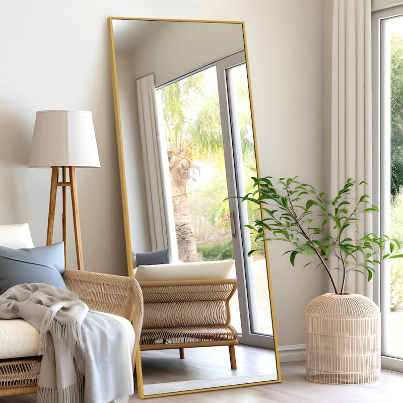 Dovelina Modern Full Length Floor Mirror - Freestanding Vanity Mirror for Bathroom or Living Space