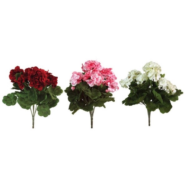 Shop Pack Of 6 Red White And Pink Artificial Geranium Silk Flower