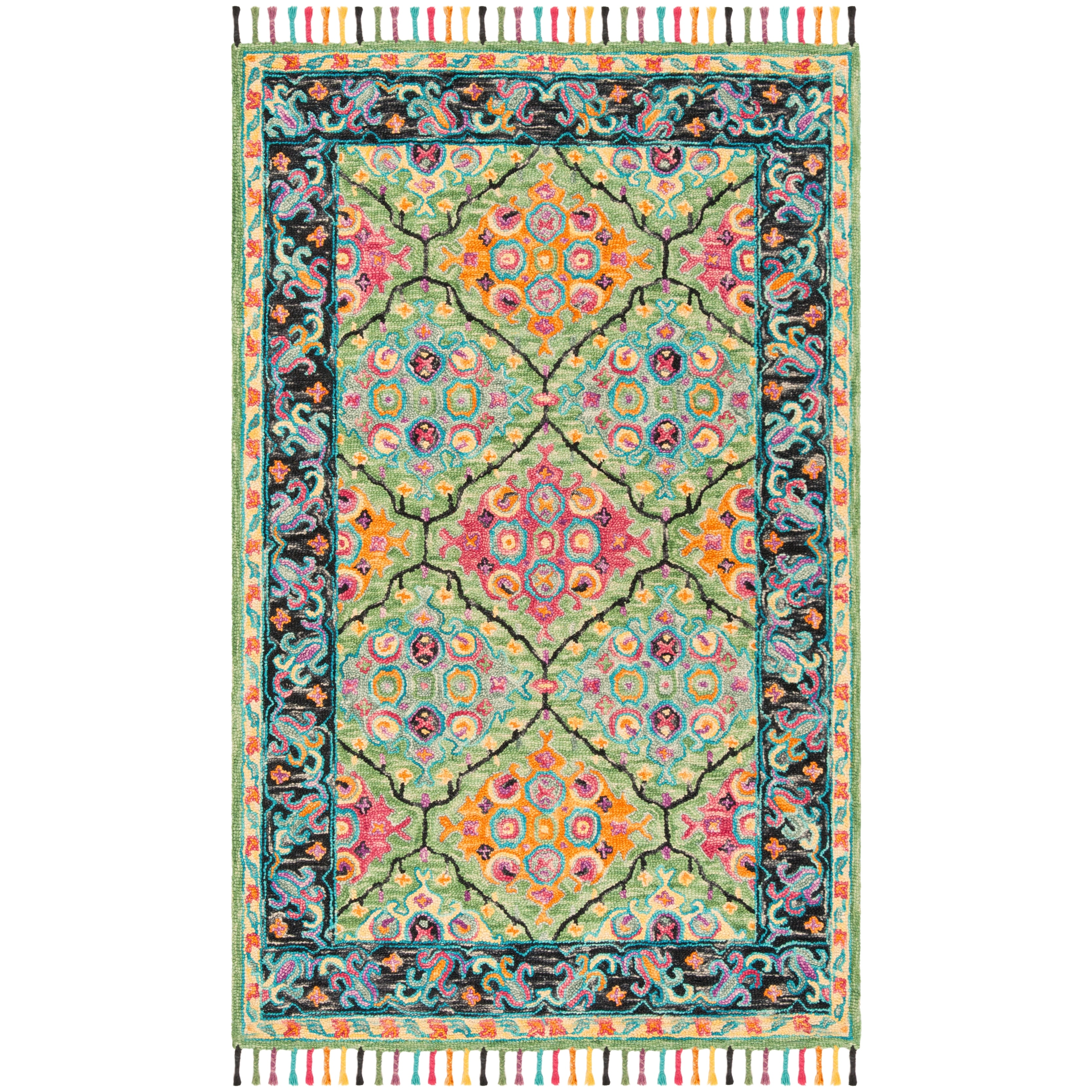 SAFAVIEH Handmade Aspen Dahlia Boho Tassel Wool Rug