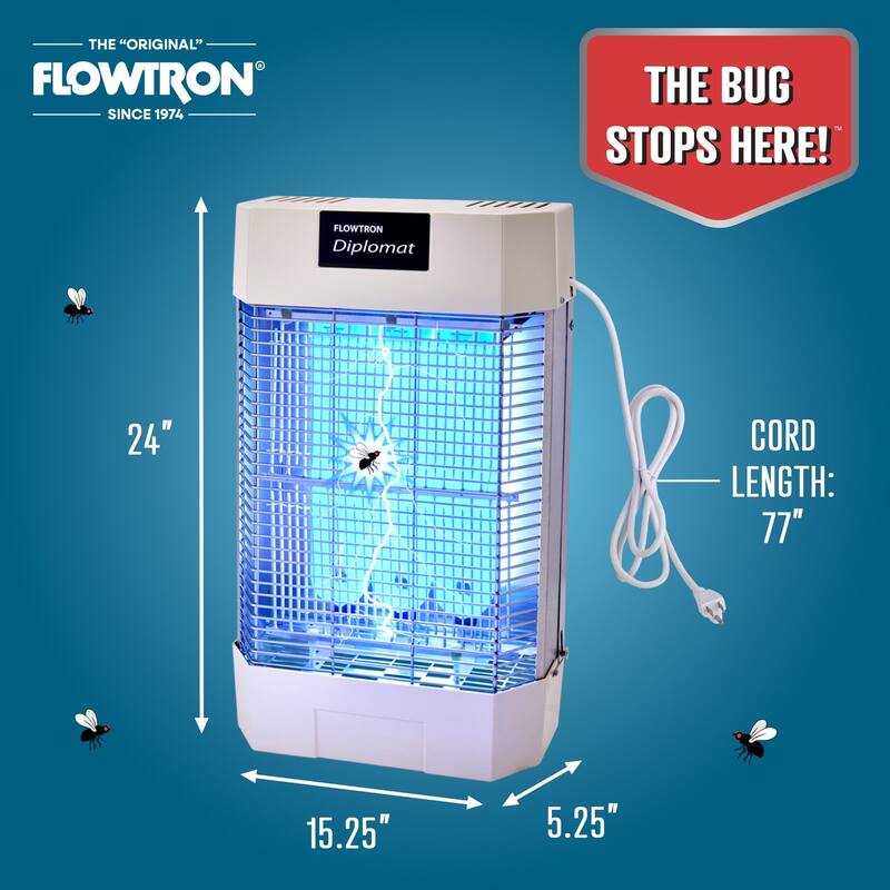 Flowtron Indoor Bug Zapper Electric Insect Killer 120W UV Pheromone Lure 2000 Sq Ft UL Certified