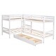 preview thumbnail 27 of 29, L-Shaped Twin Bunk Bed with Drawers, Pine Frame, No Box Spring Needed