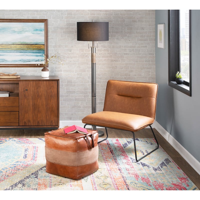 Carbon Loft Kerby Industrial Faux Leather Accent Chair