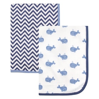 Hudson Baby Infant Boy Cotton Swaddle Blankets, Whale, One Size - Whale - One Size
