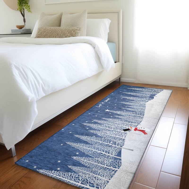 Premium Washable Super Soft Snowy Winter Holiday Mayfield Rug - Multi - 2' 3" x 7' 6" - Runner