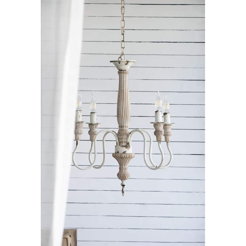 4 - Light Wood Chandelier