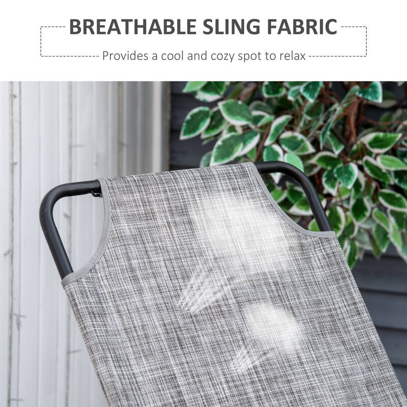 Outsunny Garden Rocking Chair, Outdoor Indoor Sling Fabric Rocker for Patio, Balcony, Porch
