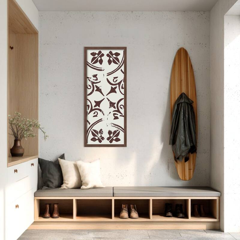 Amanti Art Framed Fabric Pinboard Custom Ceramic Tile I by Melissa Wang Printed Bulletin Board - Board Size 16 x 40