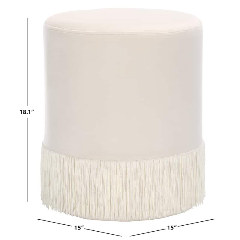 SAFAVIEH Reika Ottoman With Tassel (Fully Assembled)