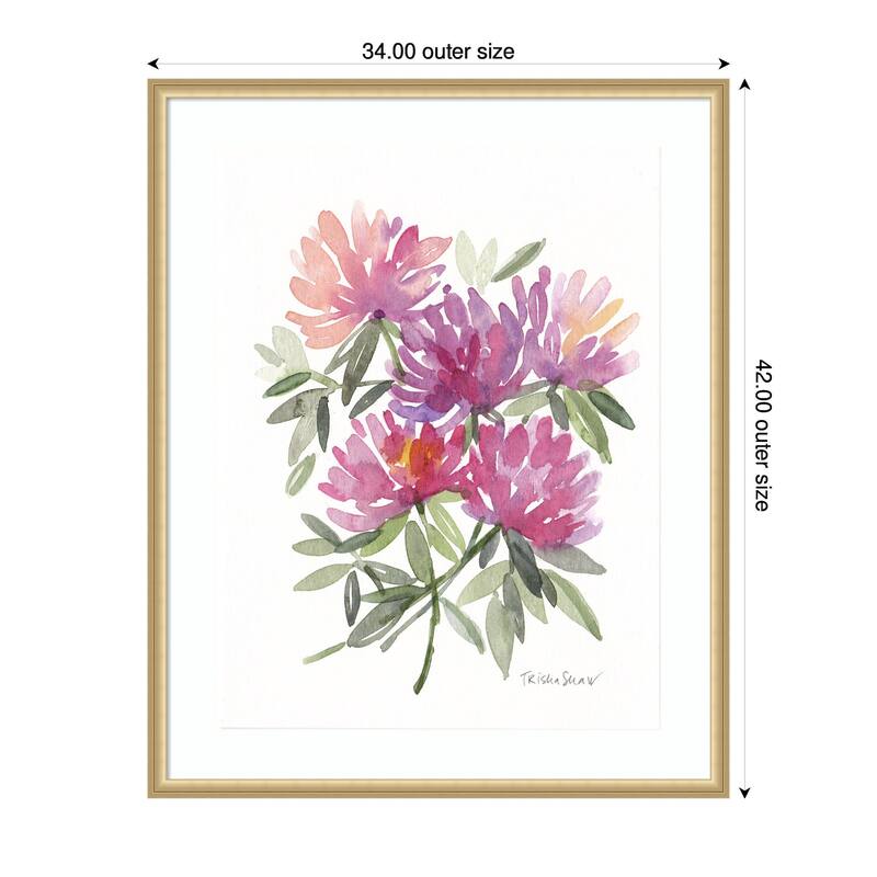 Kate and Laurel Framed Art Abstract Watercolor Pink Floral by Patricia Shaw