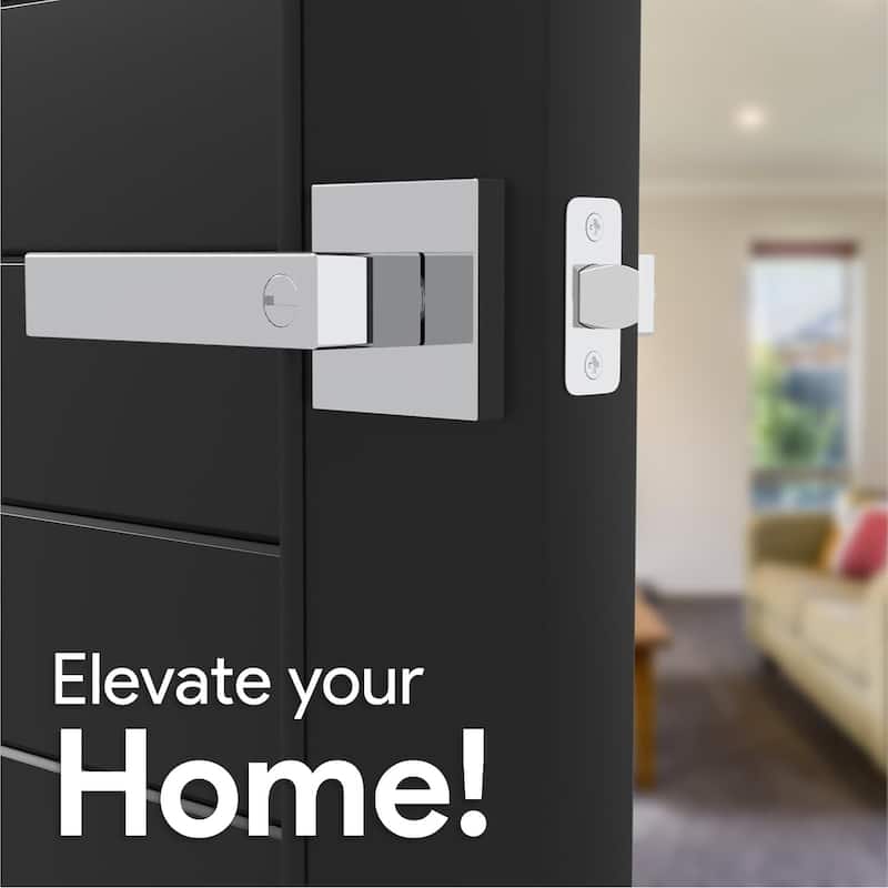 Mega Handles ROBELL Privacy Lever Door Handle, Modern Square Design, keyless door lock, Bathroom Interior Lock, Easy Install