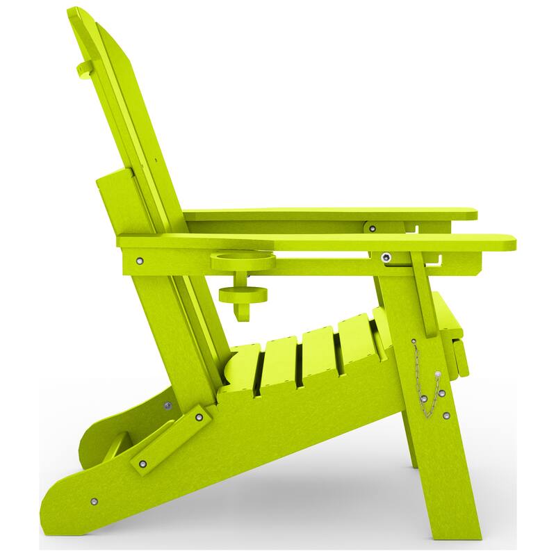 Laguna Outdoor Folding Adjustable Adirondack Chair with Cup Holder & Hideaway Ottoman