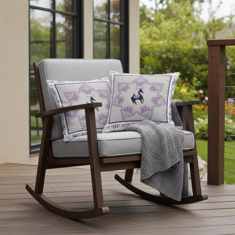 HomeRoots Set of Two 16" X 16" Black and Gray Horse Blown Seam Eclectic Indoor Outdoor Throw Pillow - 16.00' X '16.00' X '5.00 - Black/Gray - 16.00' X '16.00' X '5.00