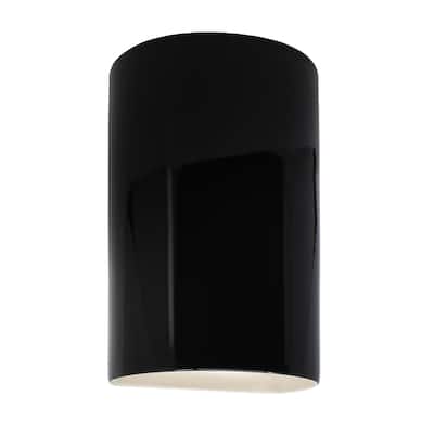 Justice Design Ambiance - Small Cylinder Wall Sconce - Open Top & Bottom - Replaceable Bulb