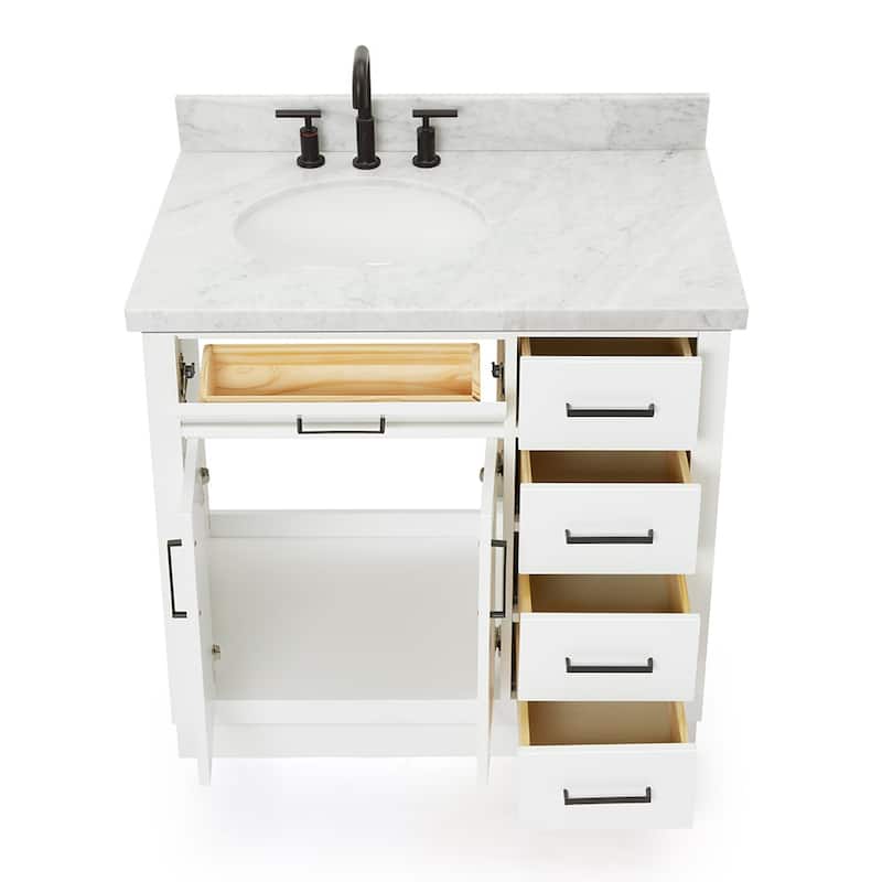 Ariel T037SLCWOVO Hepburn 37" Free Standing Single Basin Vanity Set