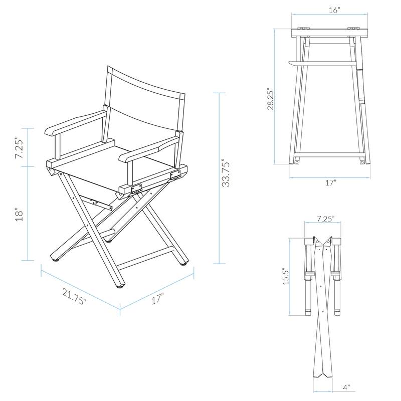 18" Director's Chair White Frame-Garden Flowers - 21.75"W x 17"D x 33.75"H