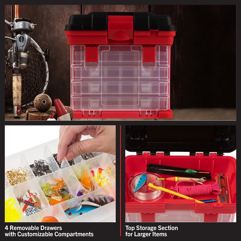 Portable Tool Box - Small Parts Organizer with Drawers and Customizable Compartments for Hardware, or Crafts by Stalwart