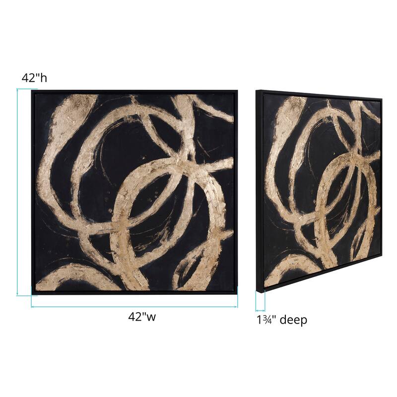 Allan Andrews Ballare Black and Gold Square Canvas Wall Art