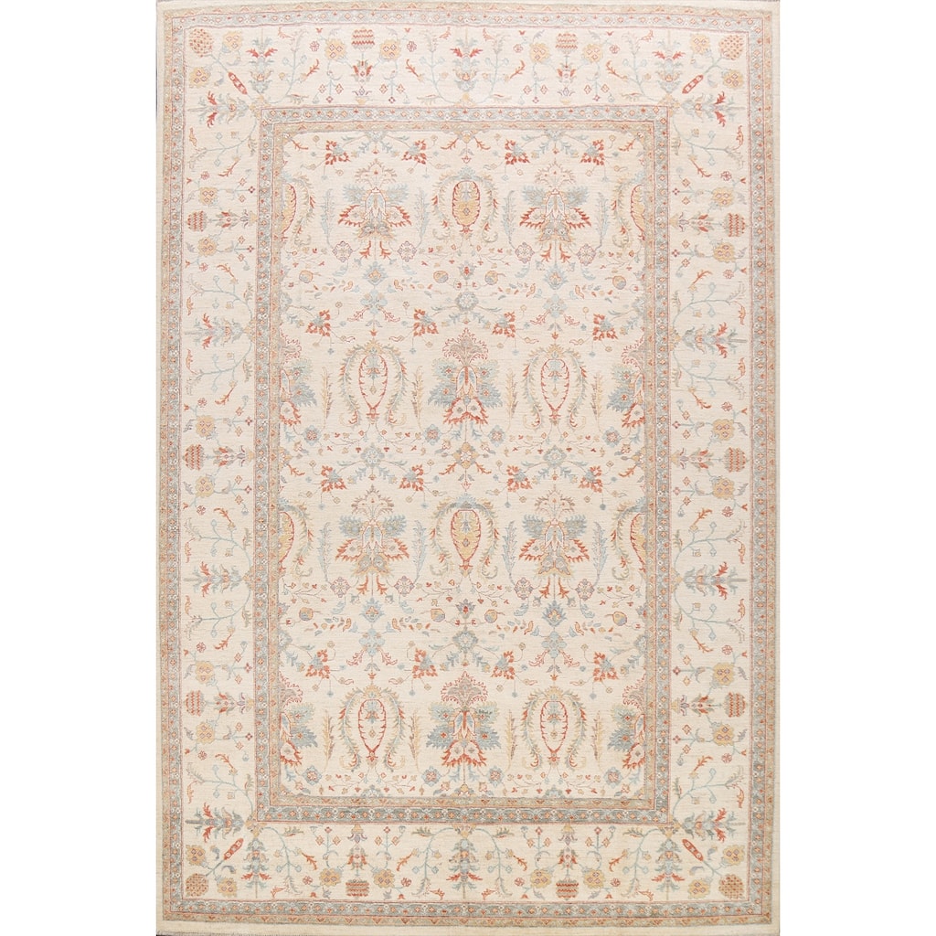 Vegetable Dye Sultanabad Ziegler Oriental Wool Area Rug Hand-knotted - 9'1" x 12'0"