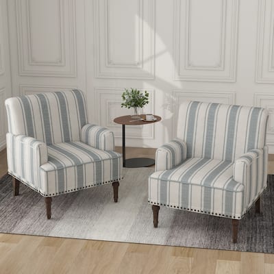 Modern Armchair Patterned Striped Accent Chairs
