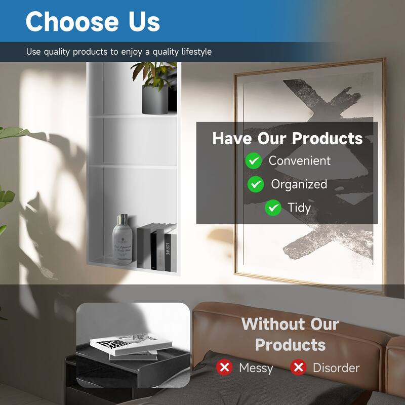 WIZ 12.8-inch W x 30.8-inch H x 4-inch D Stainless Steel Shower Niche