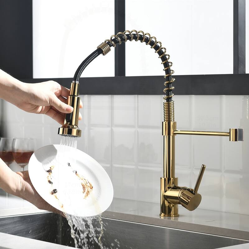 Commercial Kitchen Faucet with Pull Down Sprayer