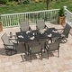 preview thumbnail 1 of 27, Kullavik Textilene Outdoor Dining Set, Patio Dining Set with Single Chairs, Swivel Chairs and Large Table 2 Swivel Chairs+4 Single Chairs