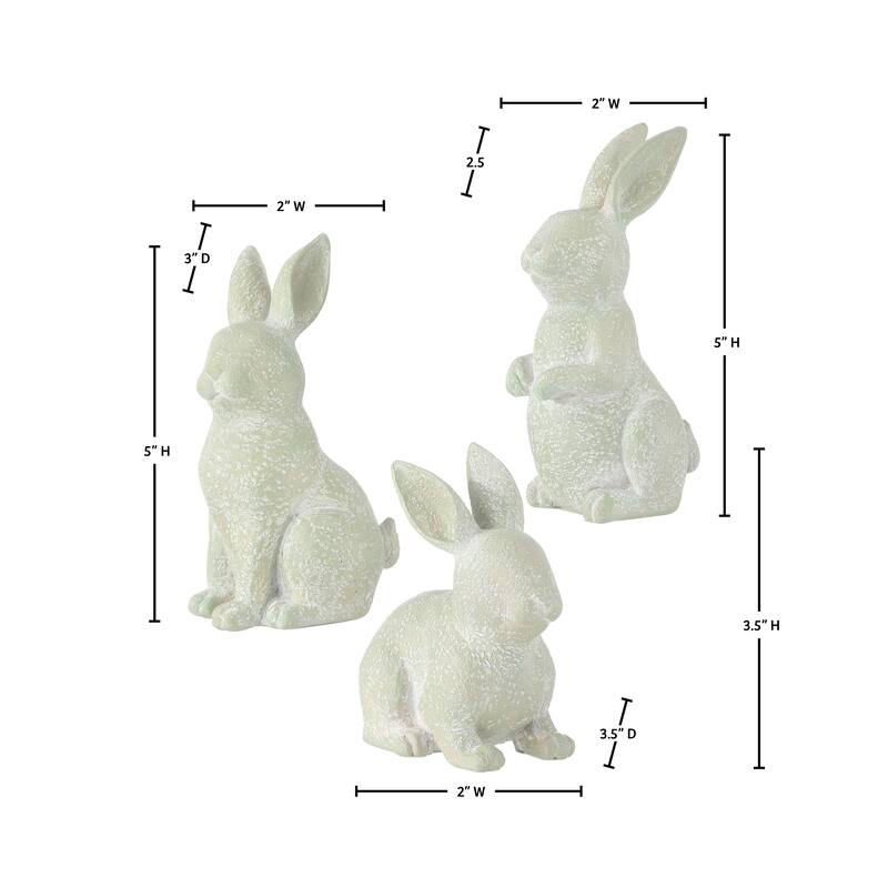 5" Resin Garden Bunny Set of 3