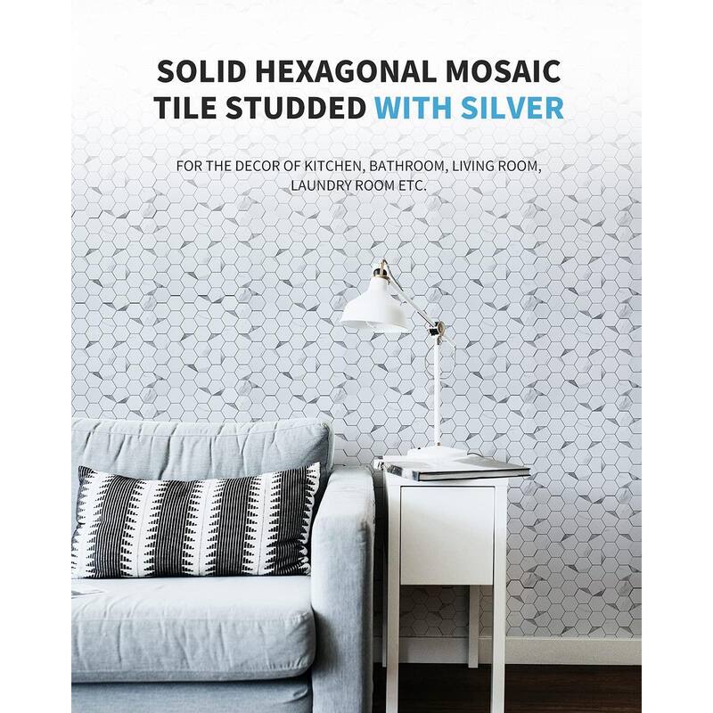 Art3d Peel and Stick Backsplash Tile for Kitchen, Bathroom, Self-Adhesive Tile Hexagon Mosaic Tiles