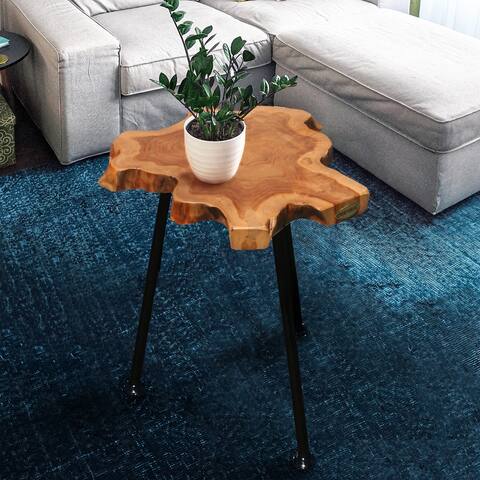 Chic Teak Rustic Teak Wood Ampyang Side Table