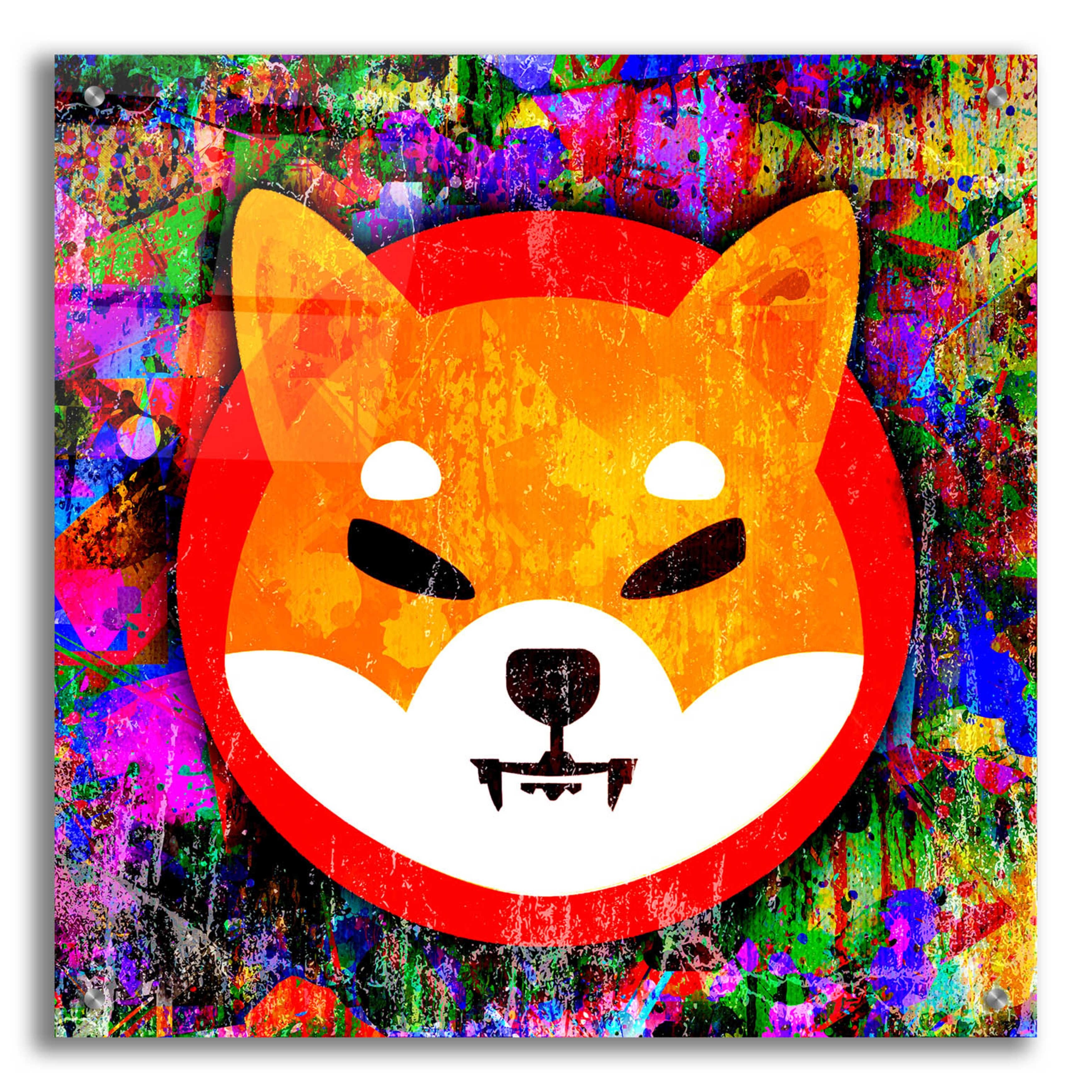 Epic Art 'SHIB Shiba Inu Crypto,' Acrylic Glass Wall Art Bed