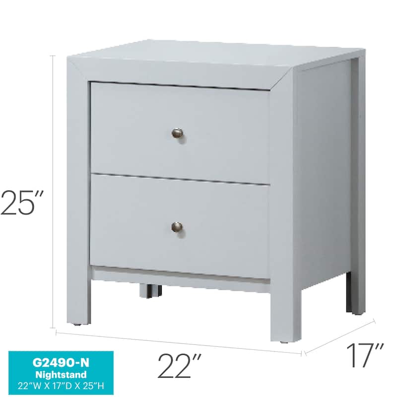Versatile White Nightstand with Two Drawers for Any Bedroom