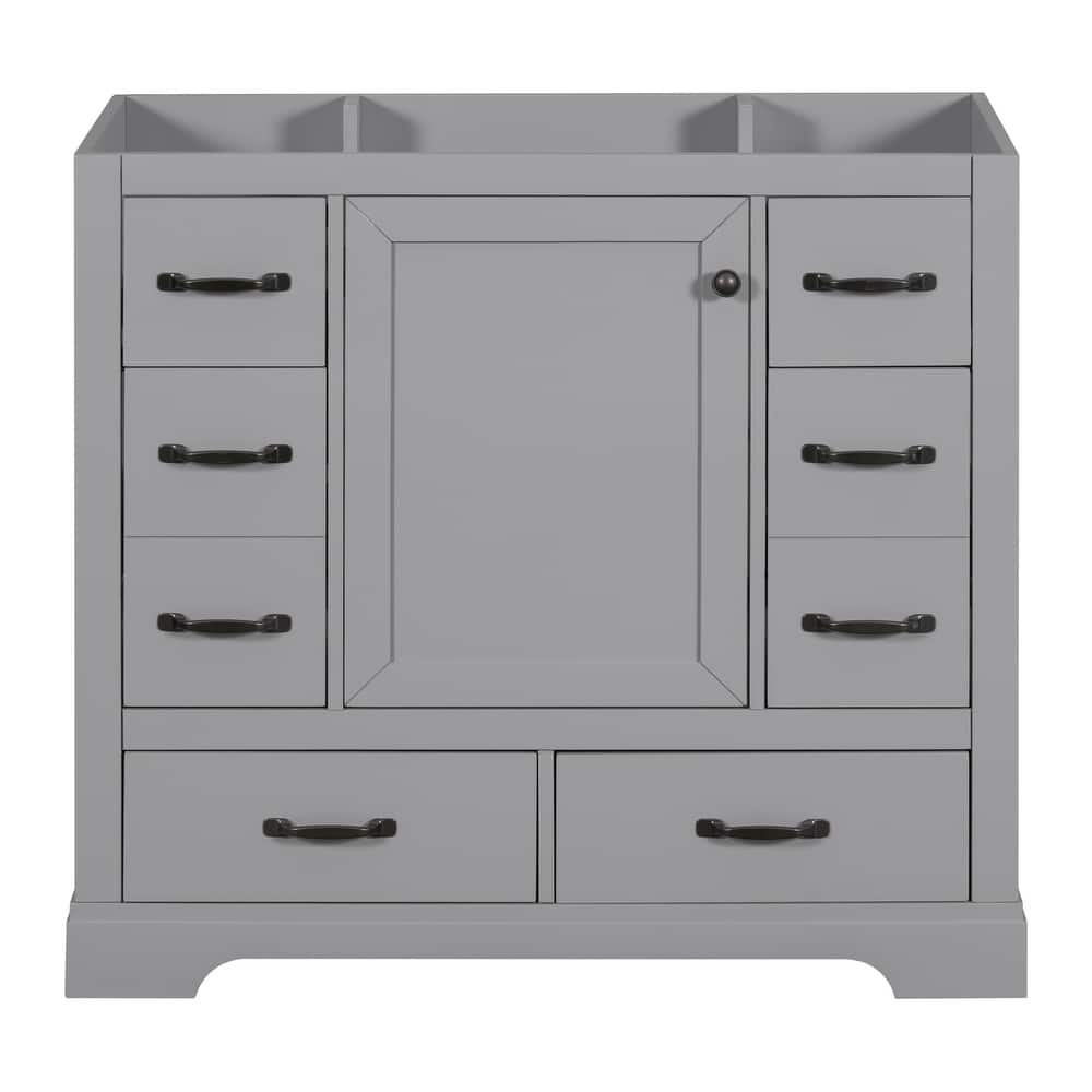 GDFStudio - Avalon 36-Inch Bathroom Vanity Cabinet Base Only, Six Drawers, Multi-Functional Drawer Divider, Painted Finish