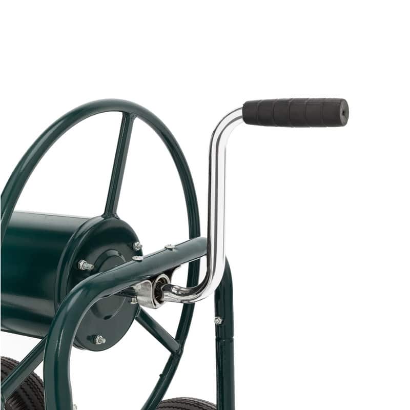 97 x 53 x 100 cm Iron Hose Reel Truck Dark Green with 4 Wheels - 38" x 20" x 39"