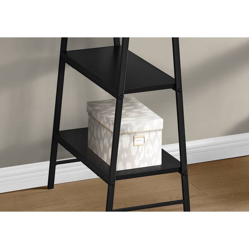 Computer Desk, Home Office, Laptop, Storage Shelves, 48"l, Work, Black Laminate, Black Metal, Contemporary - Black